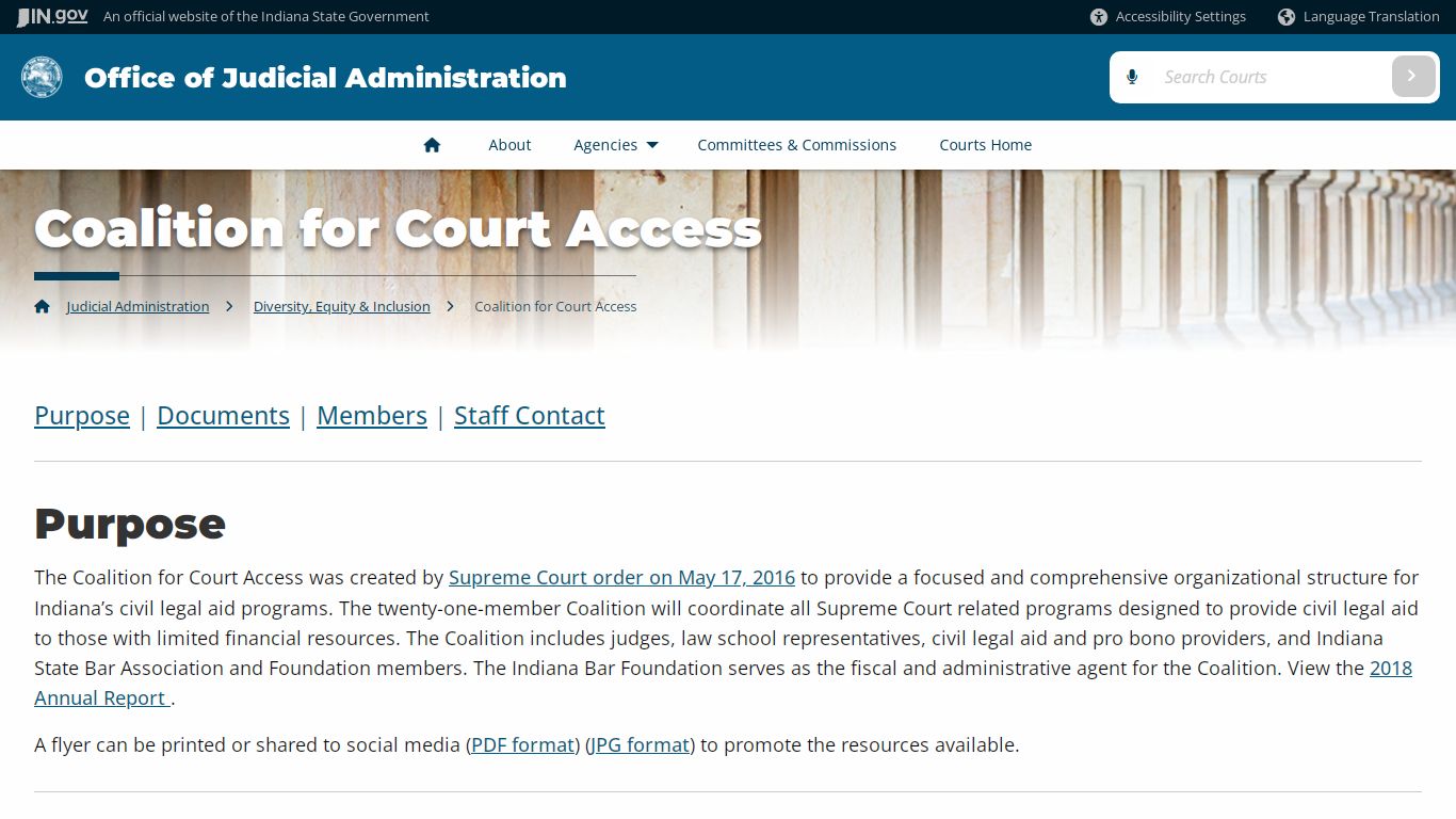 Coalition for Court Access - Office of Judicial Administration